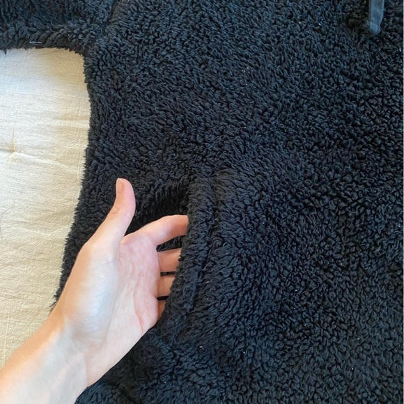 Universal Thread Sherpa Fleece Hoodie Black Sz Small Sweatshirt Winter Lounge - Picture 5 of 7
